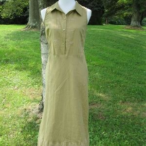 NWT Size 10 Alexandra Barlett gold linen max dress